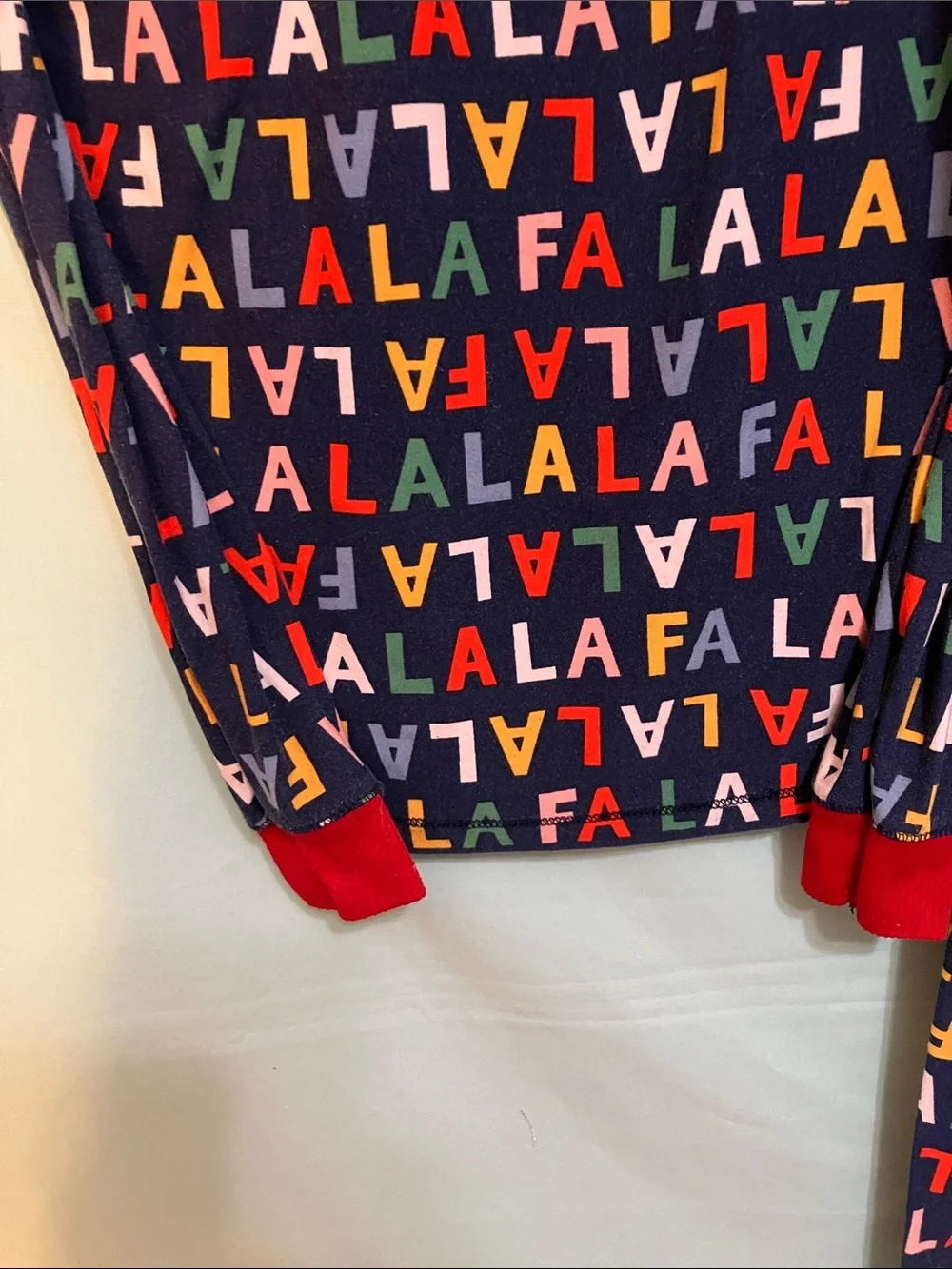Derek Heart Navy 'FA LA LA' Multicolor Holiday Kids Pajama Set
